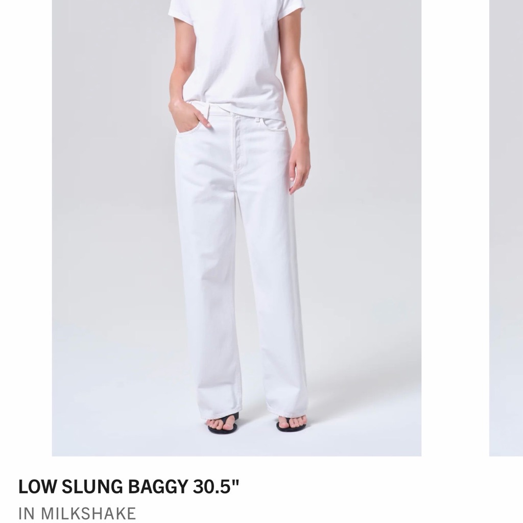 White Baggy Low-Slung Jeans
